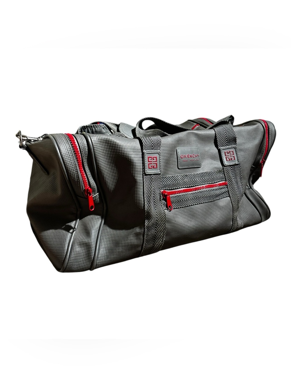 Givenchy Rubberized Travel Duffle Bag Gray